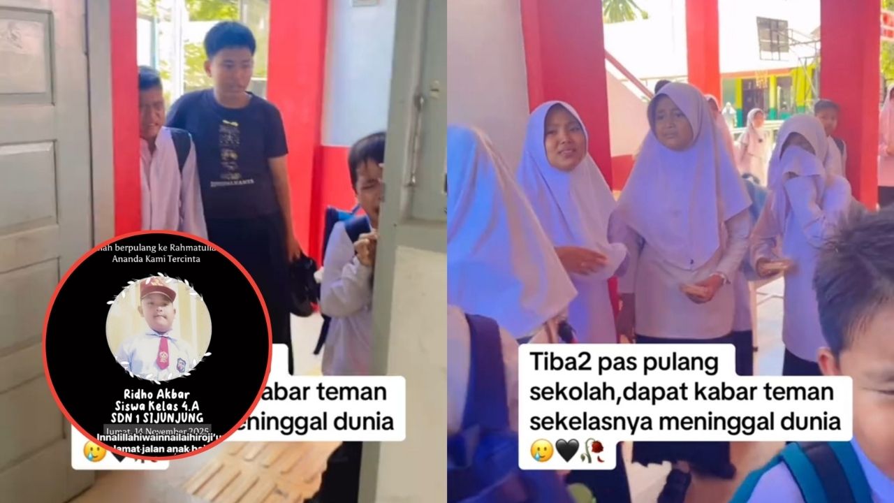 Isak Tangis Anak-Anak SDN 1 Sijunjung Pecah Saat Pulang Sekolah Usai Dapat Kabar Temannya Meninggal Dunia (TikTok/@delvi_vhie)
