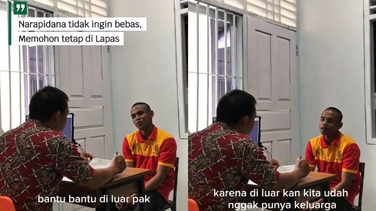 Tak Punya Keluarga, Mantan Narapidana Memilih Tetap di Lapas dan Meminta Dipekerjakan di Dalam (TikTok/@lapaskelasiiakotabumi)