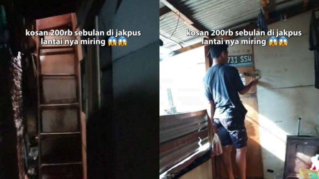 Lantainya Miring, Pria Ini Perlihatkan Kondisi Kos-Kosan Rp 200 Ribu/Bulan di Daerah Jakarta Pusat (TikTok @dhoeng456)