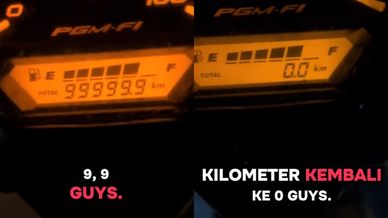 Detik-Detik Driver Ojol Ini Menamatkan Speedometer Motornya hingga Kembali ke Angka Nol (TikTok/@boy_j3k)